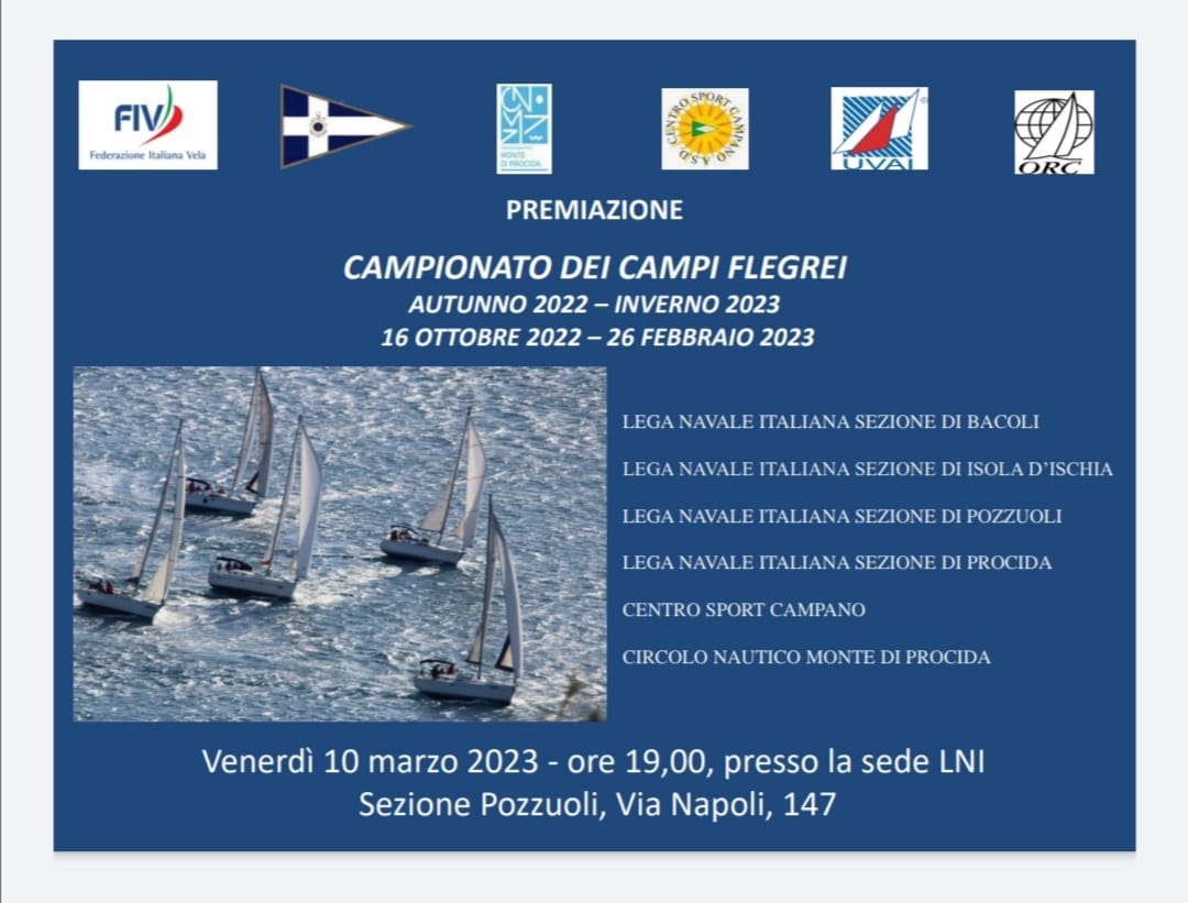 Invito Premiazione Campionato dei Campi Flegrei autunno 2022 inverno 2023